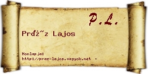 Práz Lajos névjegykártya